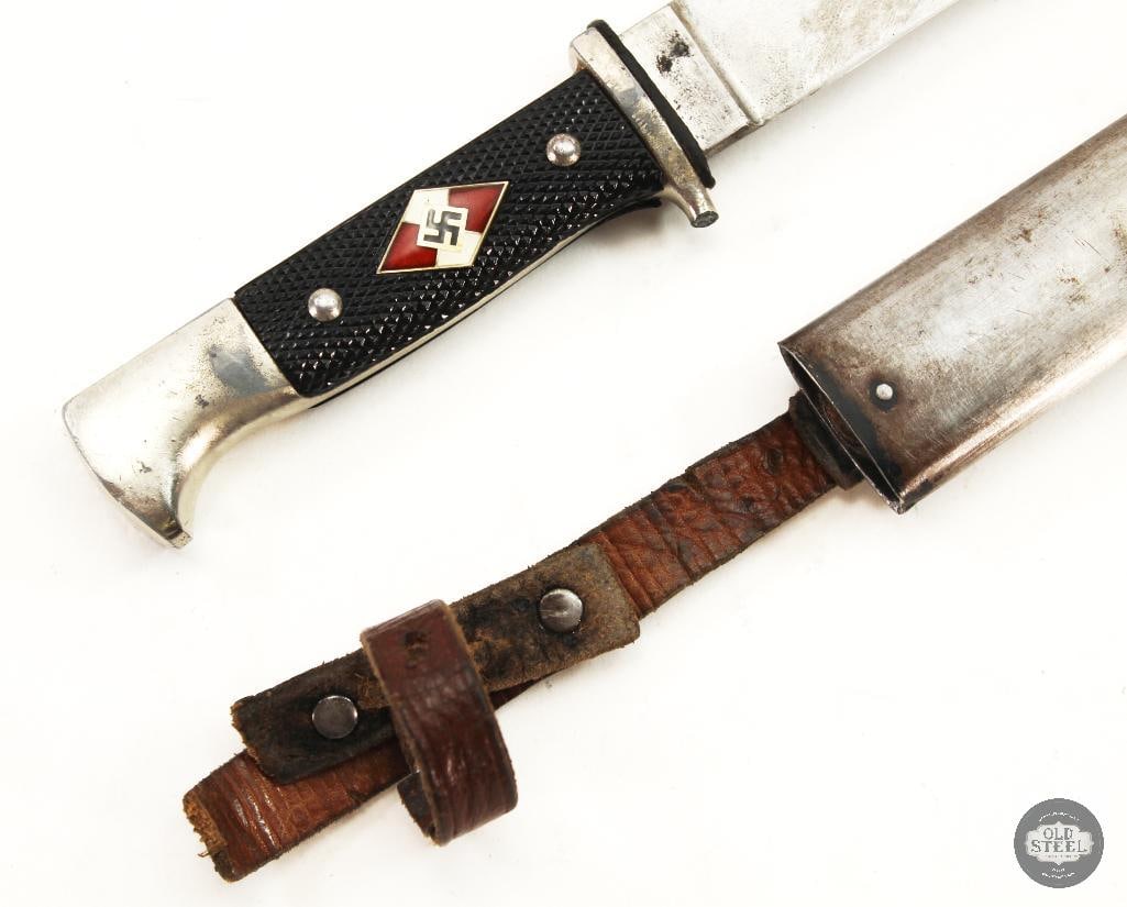 Hitler Youth Knife and Scabbard - RZM M7/80 40 - WWII German (1 of 4)