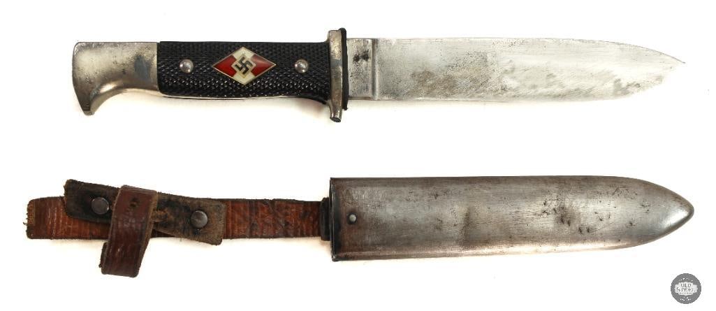 Hitler Youth Knife and Scabbard - RZM M7/80 40 - WWII German - 2
