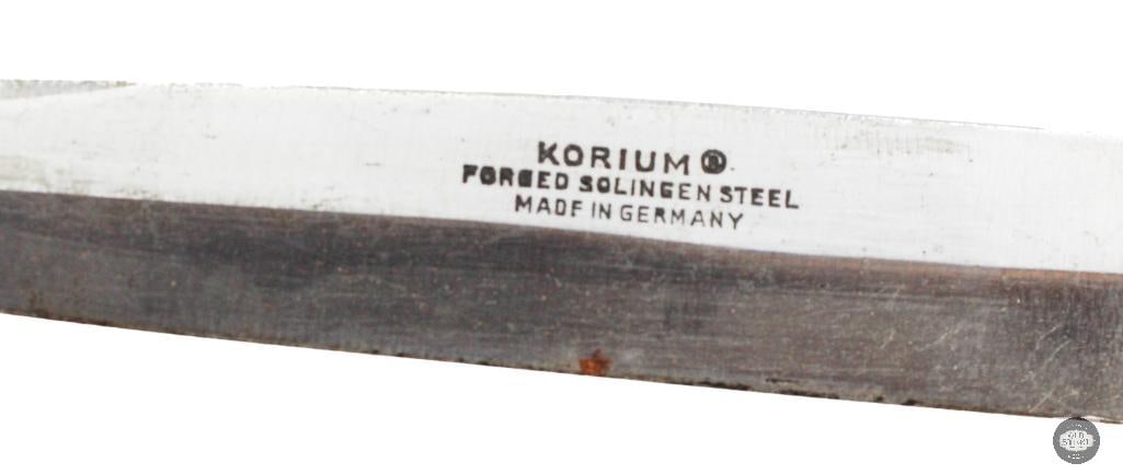 German Made Korium knife W/ Leather Sheath - 6 Inch Blade - 6