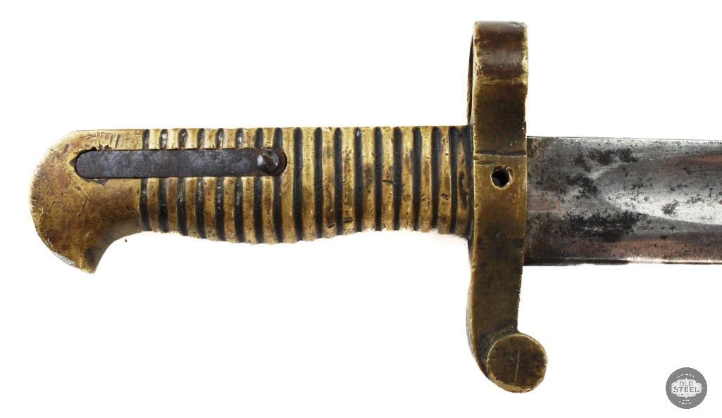 U.S. Collins & Co. Plymouth Rifle Bayonet Yatagan Style W/ Scabbard - 2