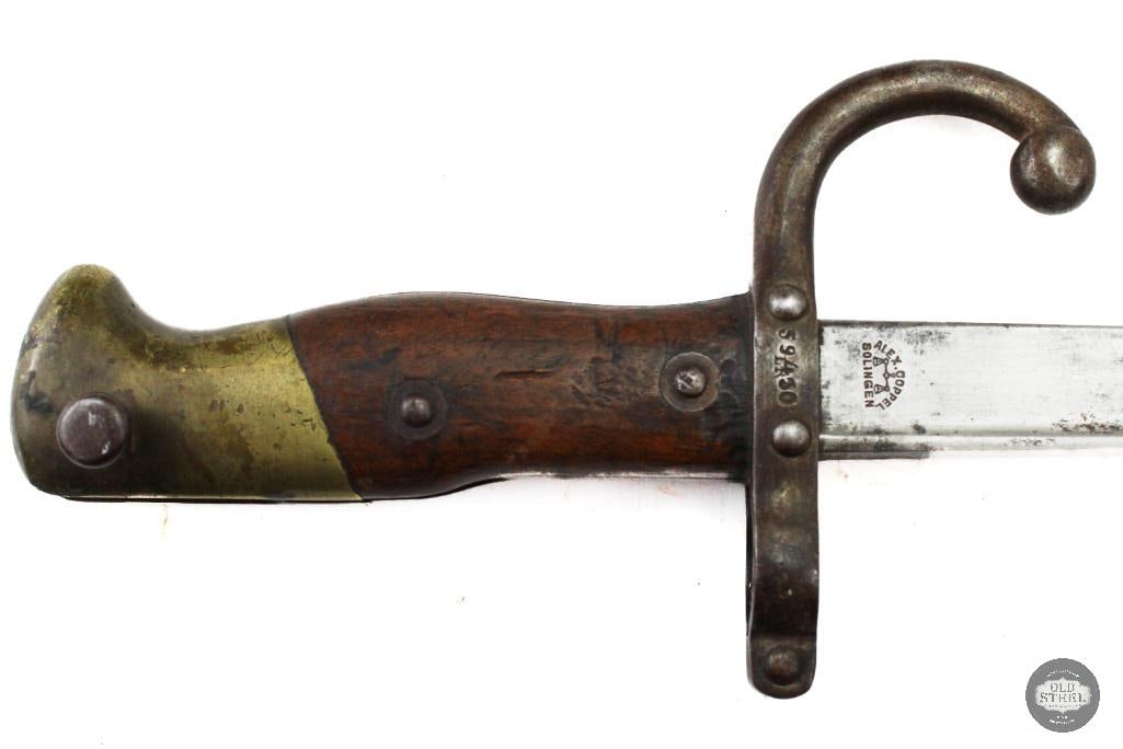 German Alex. Coppel T Back Bayonet W/ Scabbard Made in Solingen - 2