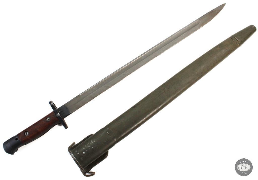 British Made Chapman Model of 1907 Bayonet W/ Green Leather Scabbard No1 Mk3 Lee Enfield (1 of 6)