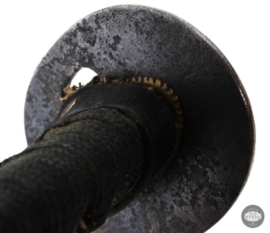 Original Japanese Katana With Scabbard - 25 Inch Blade - Leather Wrapped Scabbard - 8
