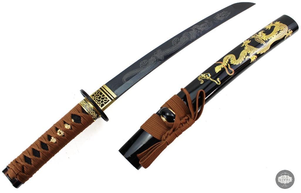 Japanese Style Short Sword With Scabbard - 12 Inch Blade - 12