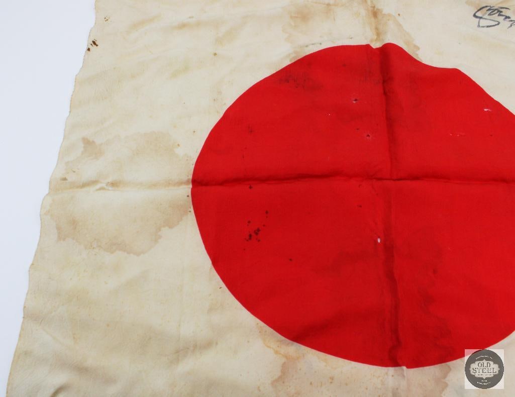 Original WW2 Japanese Good Luck Flag W/ Writing - 4