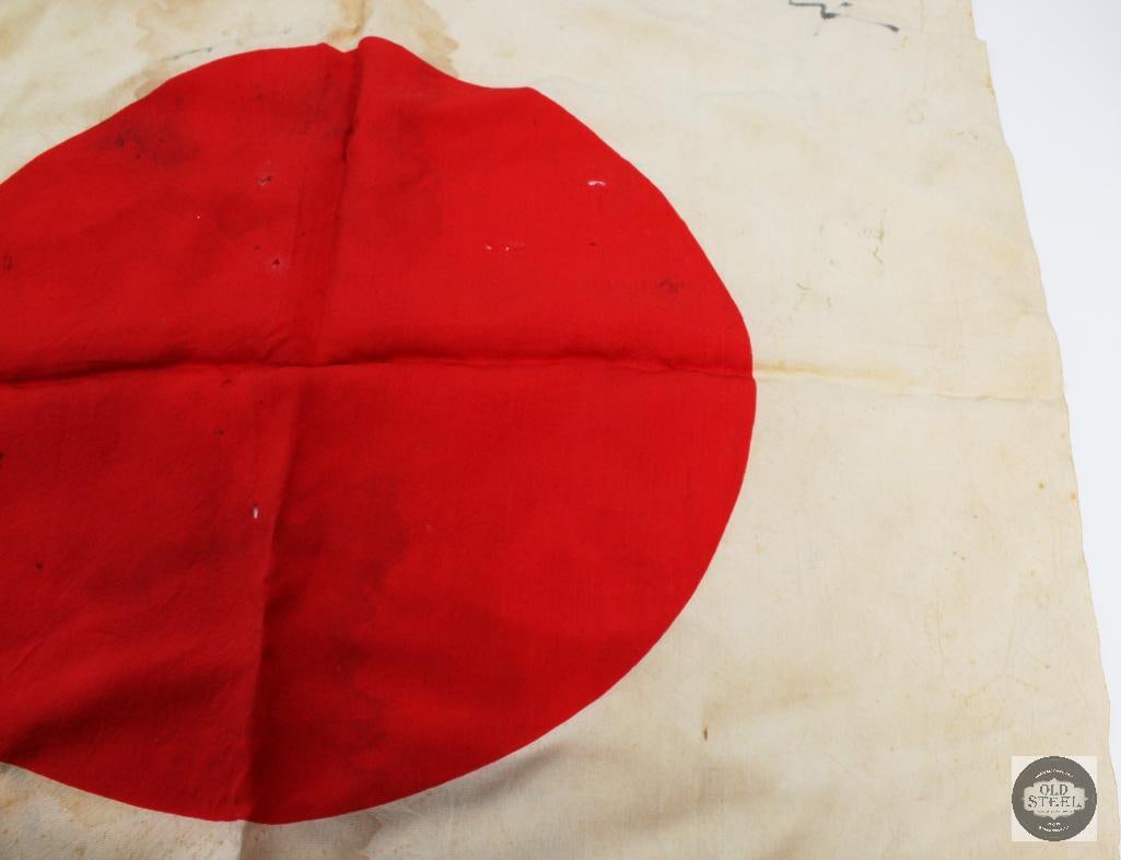 Original WW2 Japanese Good Luck Flag W/ Writing - 5