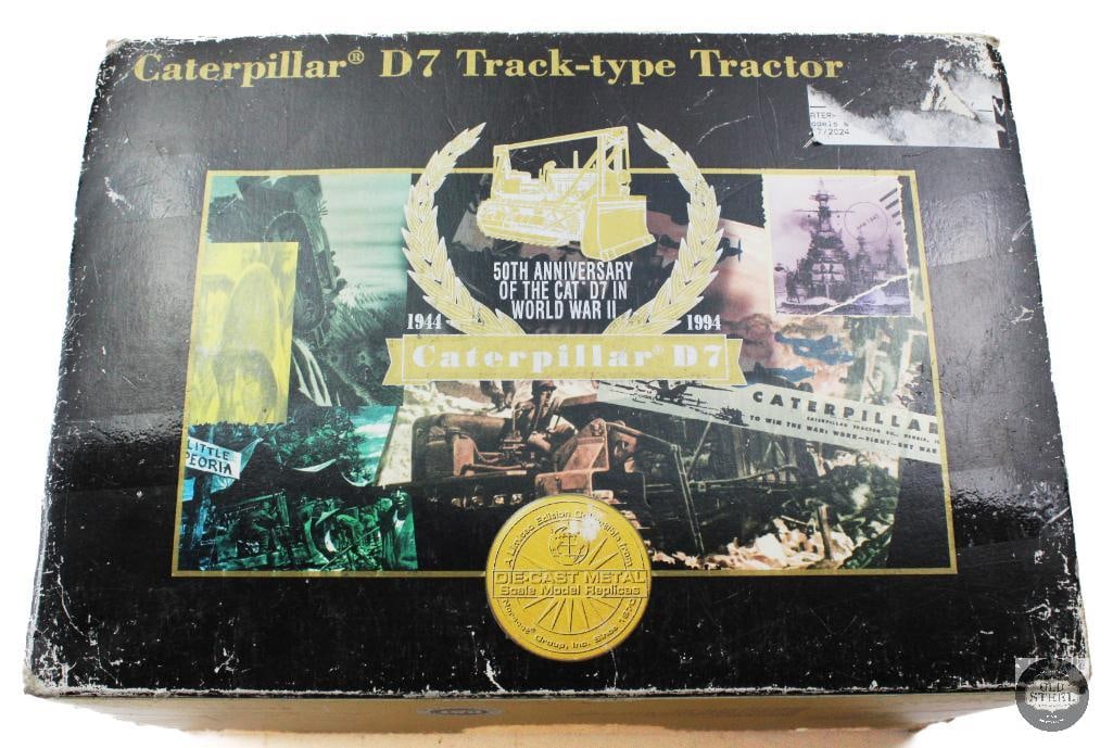 1:25 Scale Replica of Caterpillar D7 Track Type Tractor: 1:25 Scale Replica of Caterpillar D7 Track Type Tractor THIS ITEM IS AS PICTURED WITH NO FURTHER ATTACHMENTS. ALL SALES ARE FINAL. PLEASE REFER TO THE AUCTION DESCRIPTION, LOT