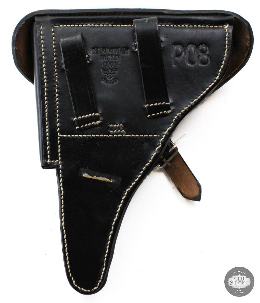 P08 Luger Holster Black Leather New Made - 2