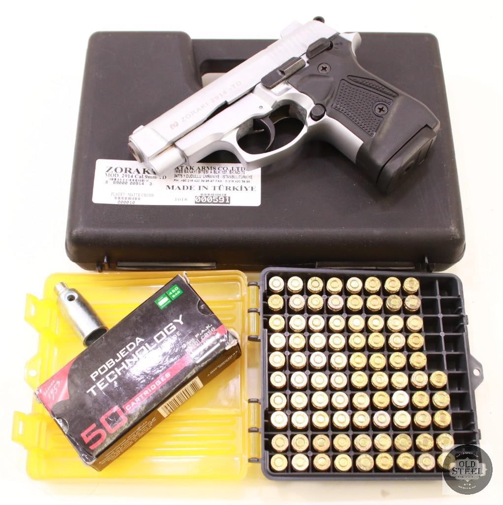 Zoraki Model 912914 Blank Gun Comes W/ 2 Boxes of 9mm P.A.K. - NOT A FIREARM: Zoraki Model 912914 Blank Gun Comes W/ 2 Boxes of 9mm P.A.K. - NOT A FIREARM Sold as Pictured THIS ITEM IS AS PICTURED WITH NO FURTHER ATTACHMENTS. ALL SALES ARE FINAL. PLEASE REFER