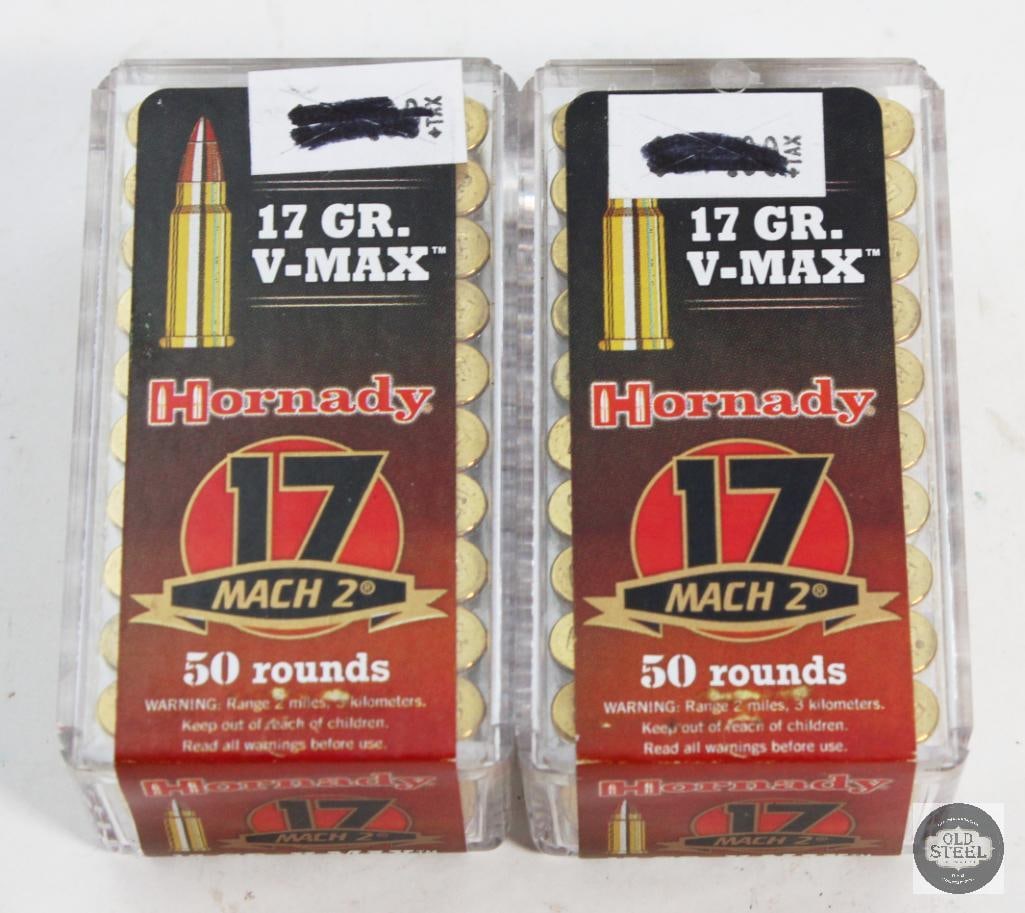 100 Rounds - Hornady Mach 2 17 HMR Ammo: 100 Rounds - Hornady Mach 2 17 HMR Ammo THIS ITEM IS AS PICTURED WITH NO FURTHER ATTACHMENTS. ALL SALES ARE FINAL. PLEASE REFER TO THE AUCTION DESCRIP