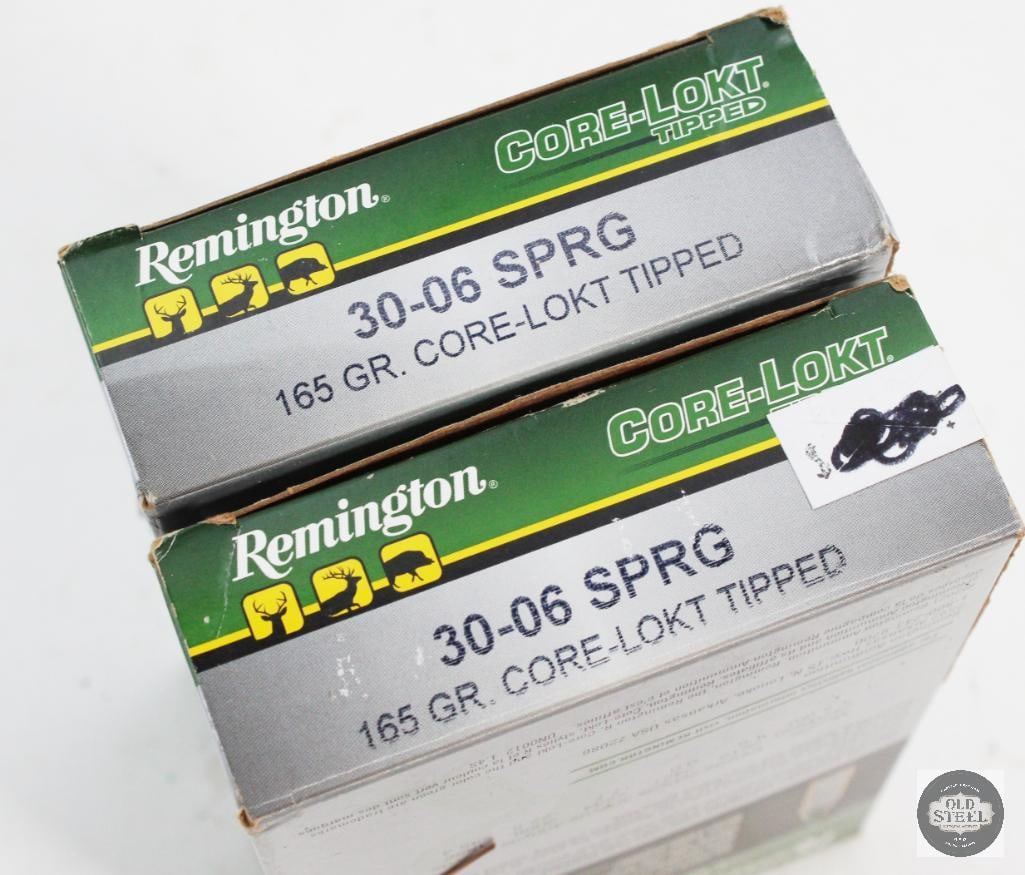 40 Rounds - Remingotn 30-06 Springfield 165 Grain Ammo: 40 Rounds - Remingotn 30-06 Springfield 165 Grain Ammo THIS ITEM IS AS PICTURED WITH NO FURTHER ATTACHMENTS. ALL SALES ARE FINAL. PLEASE REFER TO THE AUCTION DESCRIPTION, LOT