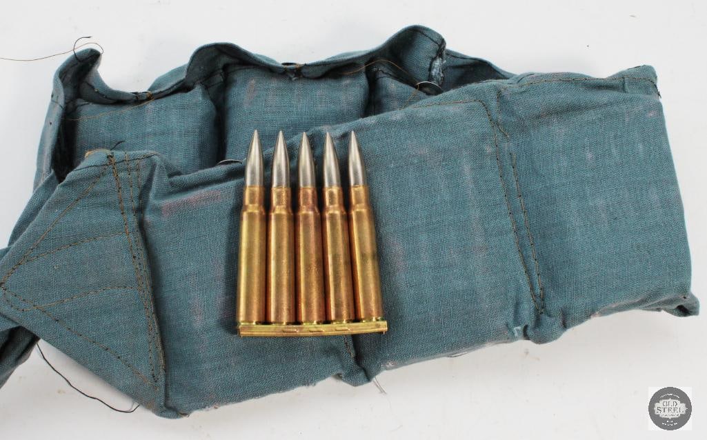 70 Rounds - Turkish 8mm Mauser Bandolier W/ Stripper Clips: 70 Rounds - Turkish 8mm Mauser Bandolier W/ Stripper Clips THIS ITEM IS AS PICTURED WITH NO FURTHER ATTACHMENTS. ALL SALES ARE FINAL. PLEASE REFER TO THE AUCTION DESCRIPTION, LOT