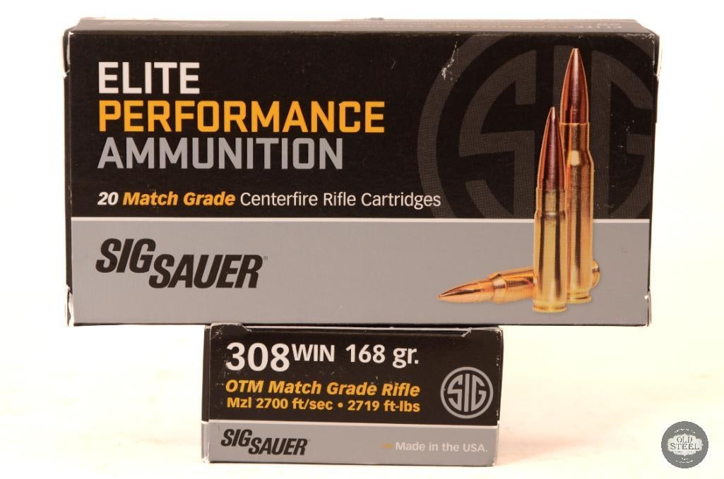 2 Boxes SIG Sauer .308 WIN 168gr Match Grade Ammunition - 40rds (1 of 1)