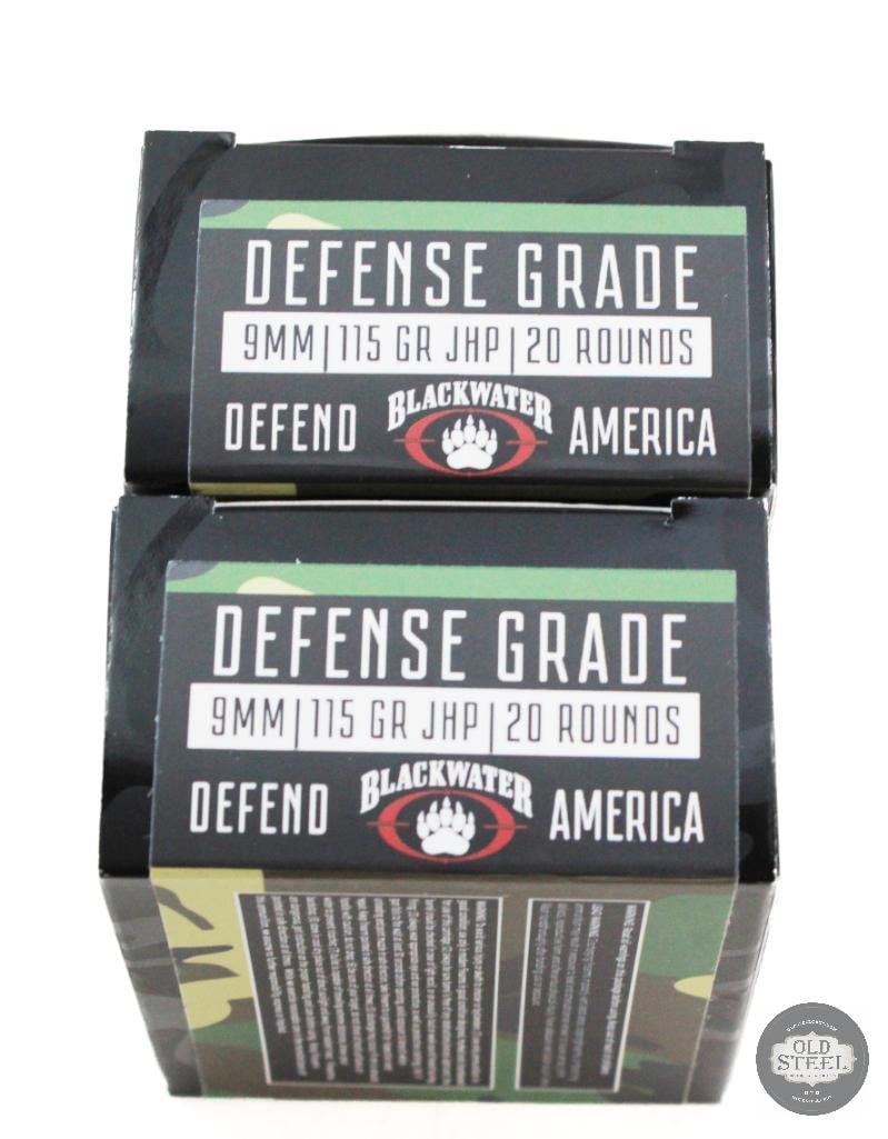 40 Rounds - Blackwater 9mm Luger Defense Grade 115 Grain JHP - 3