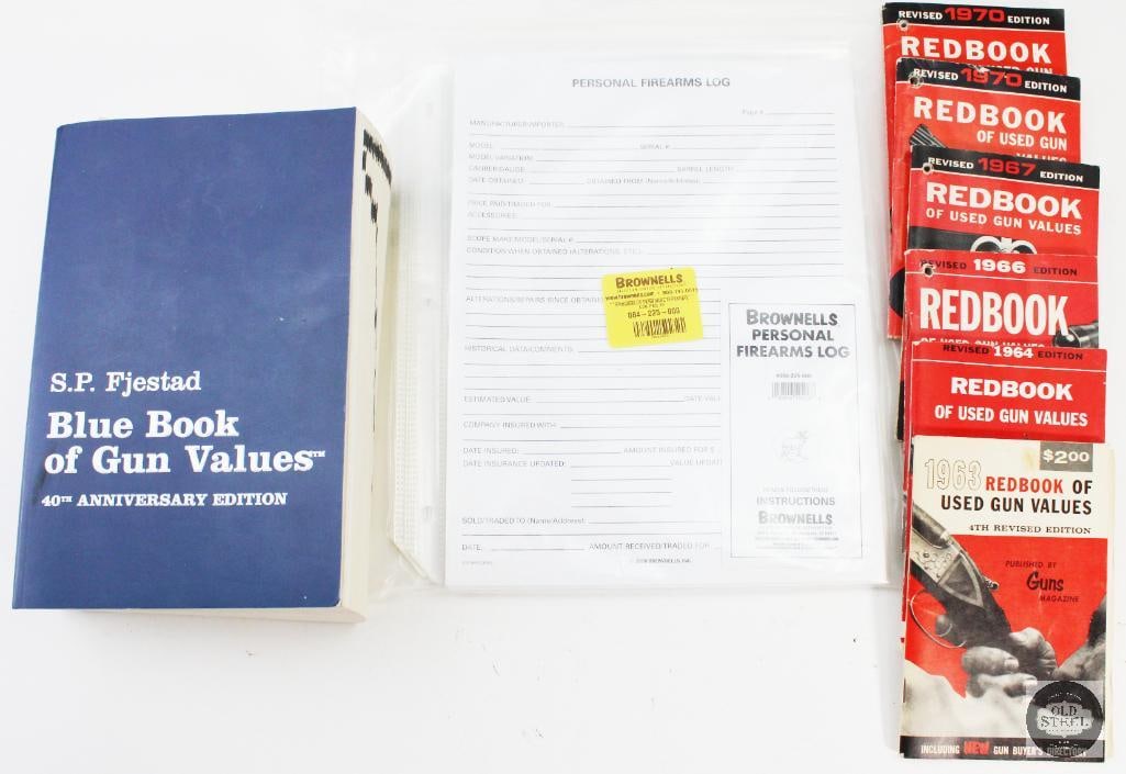 Lot of Gun Values Books and Firearms Log Papers: Lot of Gun Values Books and Firearms Log Papers THIS ITEM IS AS PICTURED WITH NO FURTHER ATTACHMENTS. ALL SALES ARE FINAL. PLEASE REFER TO THE AUCTION DESCRIPTION, LOT #1 DESCRIPTION