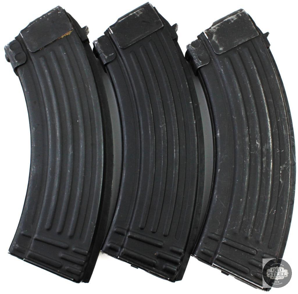 Lot of 3 7.62x39 AKM Magazines - 30 Rounds: Lot of 3 7.62x39 AKM Magazines - 30 Rounds THIS ITEM IS AS PICTURED WITH NO FURTHER ATTACHMENTS. ALL SALES ARE FINAL. PLEASE REFER TO THE AUCTION DESCRIPTION, LOT #1 DESCRIPTION AND