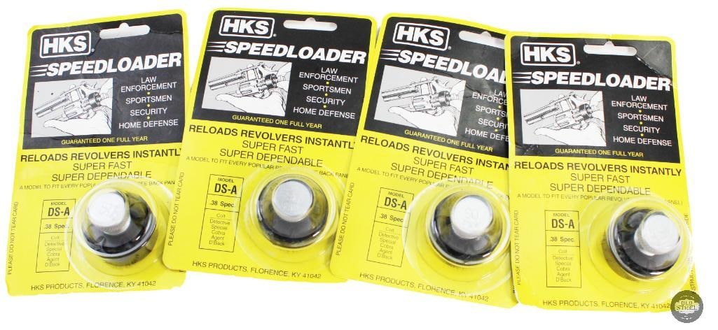 Lot of 4 HKS 6 Round 38 Special Speed Loaders: Lot of 4 HKS 6 Round 38 Special Speed Loaders THIS ITEM IS AS PICTURED WITH NO FURTHER ATTACHMENTS. ALL SALES ARE FINAL. PLEASE REFER TO THE AUCTION DESCRIPTION, LOT #1 DESCRIPTION
