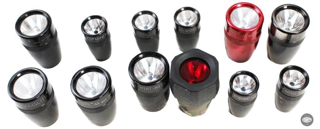 Lot of Various Maglite Brand Flashlight Heads: Lot of Various Maglite Brand Flashlight Heads THIS ITEM IS AS PICTURED WITH NO FURTHER ATTACHMENTS. ALL SALES ARE FINAL. PLEASE REFER TO THE AUCTION DESCRIPTION, LOT #1 DESCRIPTION