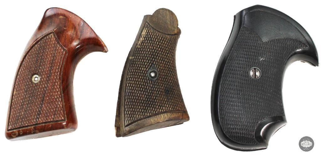 Lot of 3 Revolver Grips Wood & Polymer- Unknown Make & Models - 2