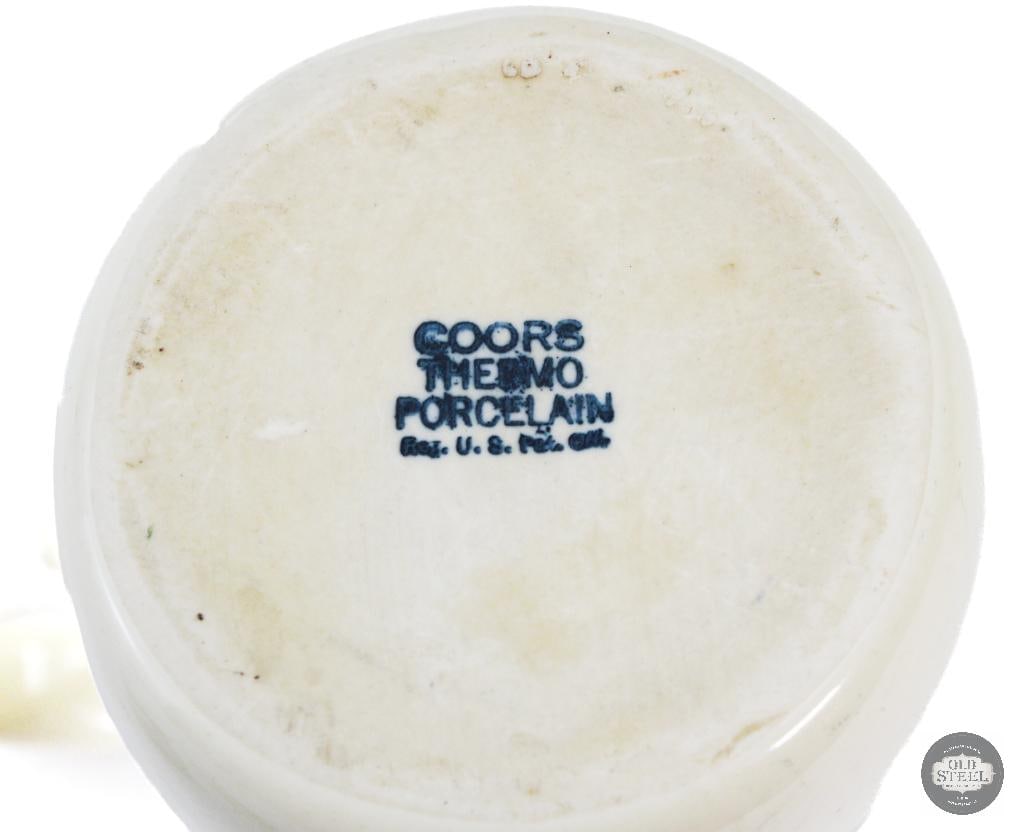 Vintage 1950's Era Coors Thermo Porcelain Mug W/ Extras - 4