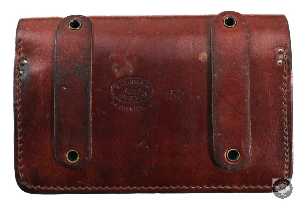 Lot of 2 Leather Rifle Slings & Cartridge Pouch - 2