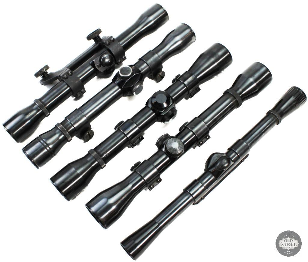 Lot of 5 Vintage Weaver Scopes - All Functional: Lot of 5 Vintage Weaver Scopes - All Functional THIS ITEM IS AS PICTURED WITH NO FURTHER ATTACHMENTS. ALL SALES ARE FINAL. PLEASE REFER TO THE AUCTION DESCRIPTION, LOT #1 DESCRIPTION