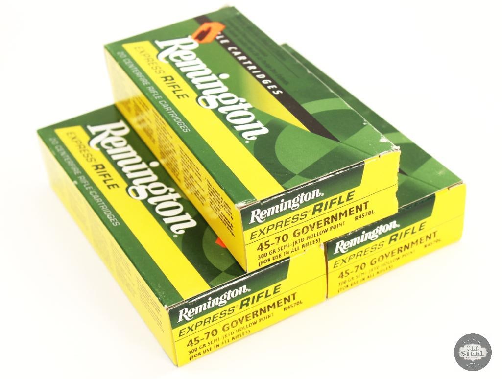 60rds Remington 45-70 Gov't 300gr SJHP Express Rifle Ammunition (1 of 1)