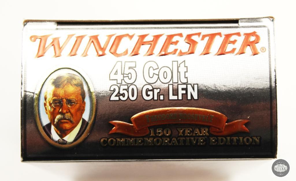 20rd Box Winchester Theodore Roosevelt 150 Year Commemorative 45 Colt 250gr LFN Ammunition - 3