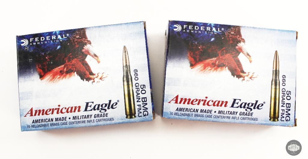 20rds Federal American Eagle 50BMG 660gr FMJ Ammunition (1 of 1)