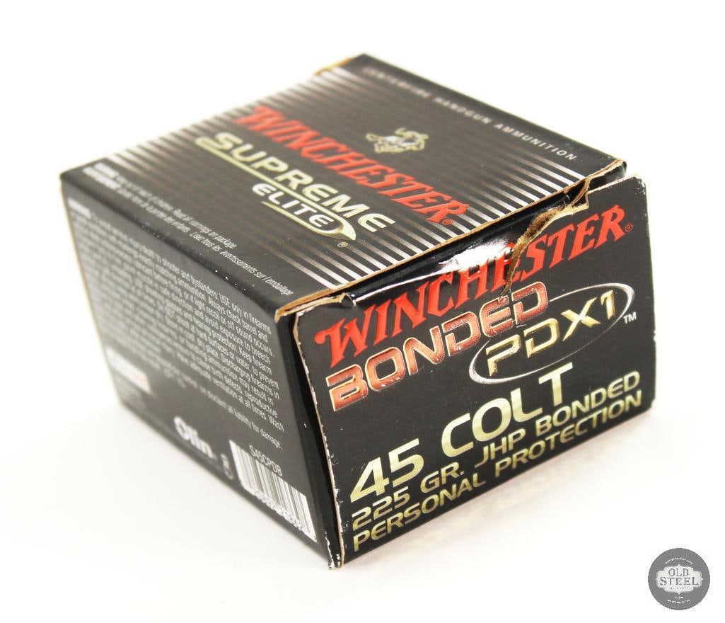 20rds Winchester Supreme Elite 45 Colt 255gr JHP Bonded PDX1 Ammunition (1 of 1)