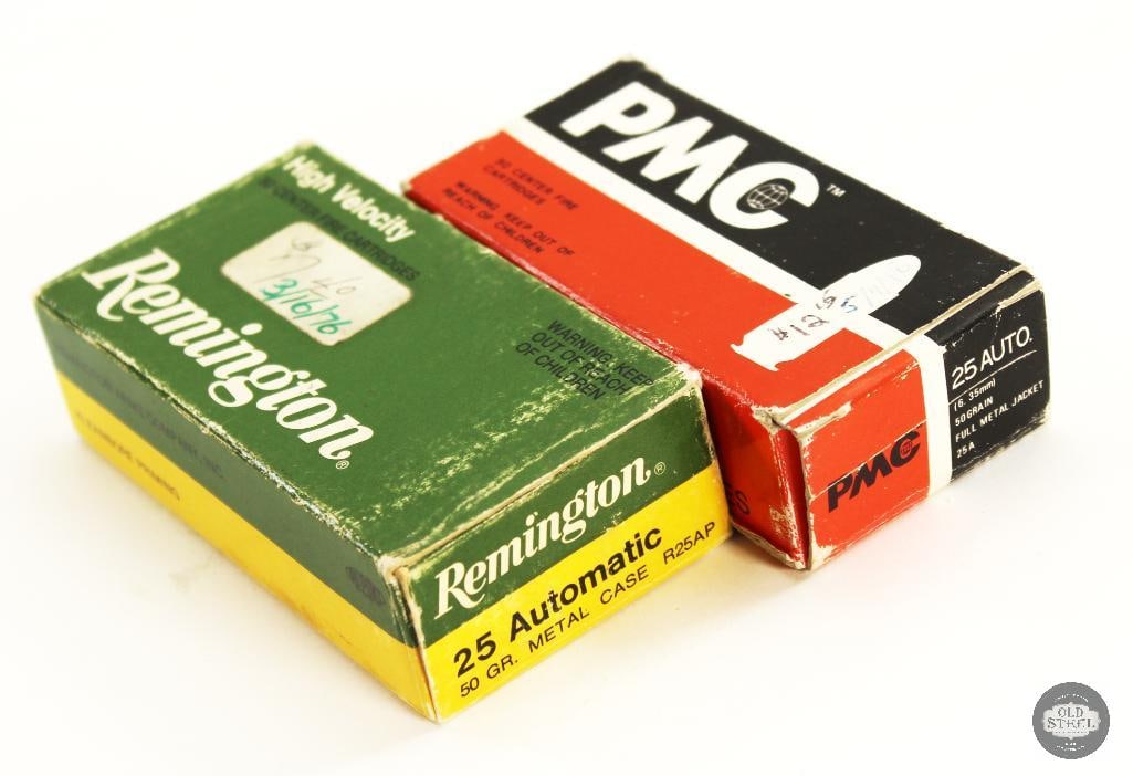 100rds 25Auto 50gr FMJ Ammunition - Remington, PMC (1 of 1)