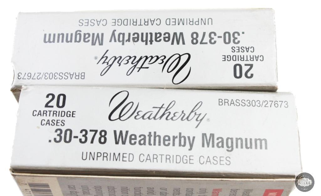 2 Boxes of Primed .30-378 Weatherby Magnum Casings - 3