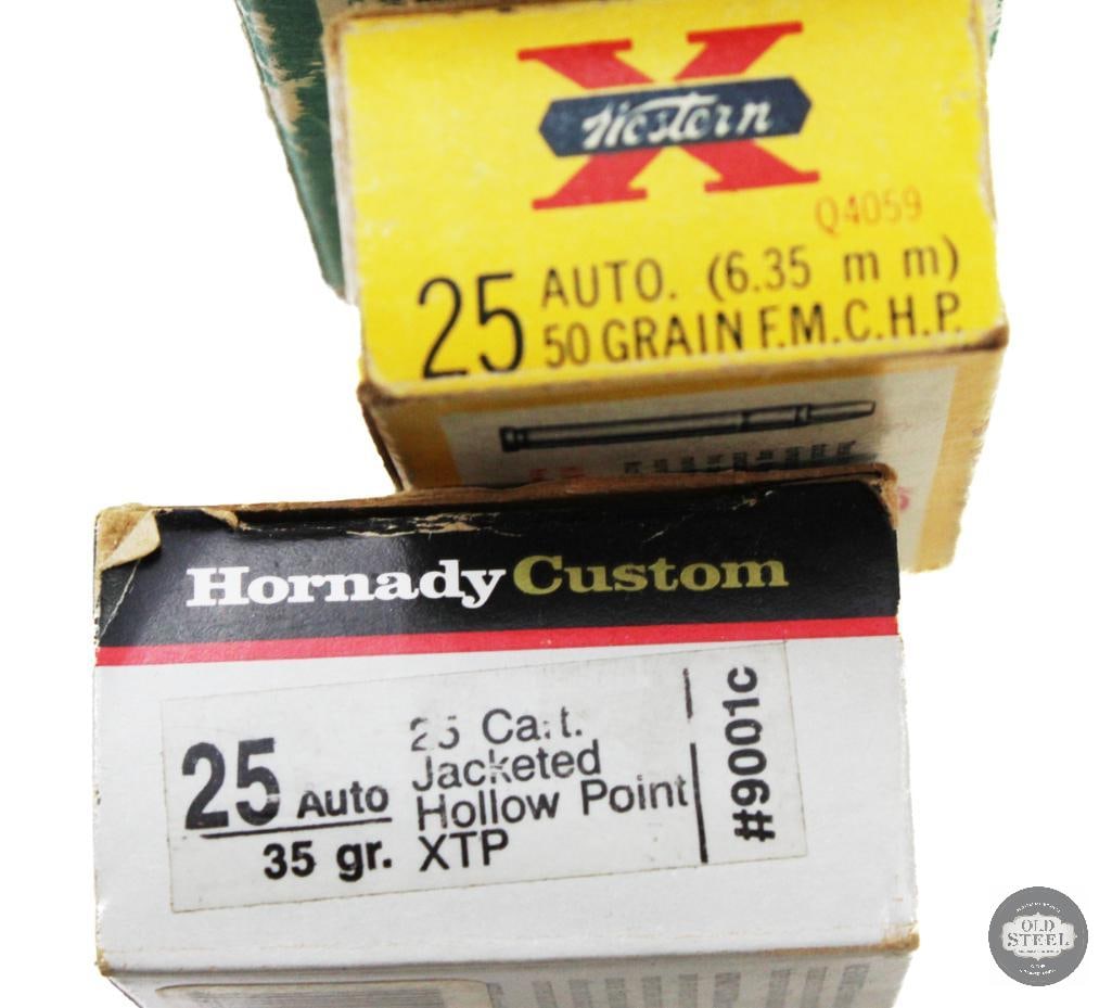 Lot of Various Vintage Boxes of 25 ACP Ammo & 6 Rounds of Blue Glaser Non Ricochet 25 ACP - 3