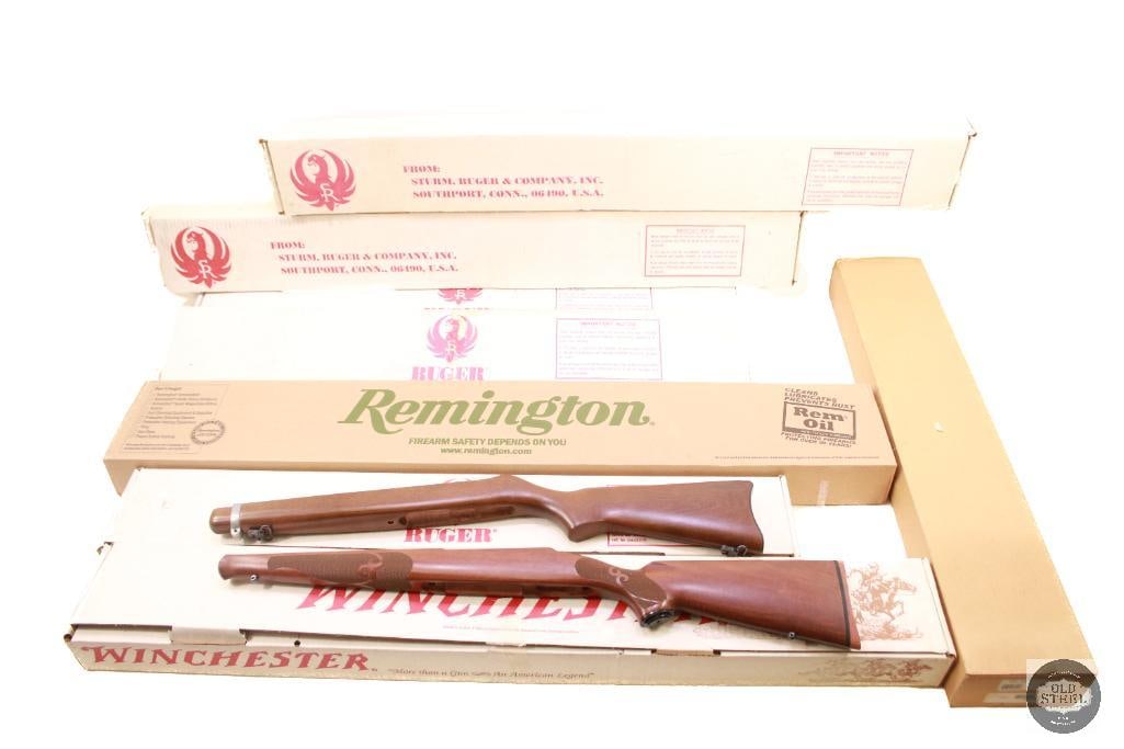 Ruger K10/22RB & Winchester Model 70 Stocks & Lot of Various Winchester, Remington , & Ruger Boxes. (1 of 1)