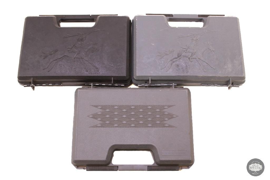 Lot of 3 Hard Plastic Pistol Cases: Lot of 3 Hard Plastic Pistol Cases THIS ITEM IS AS PICTURED WITH NO FURTHER ATTACHMENTS. ALL SALES ARE FINAL. PLEASE REFER TO THE AUCTION DESCRIPTION, LOT #1 DESCRIPTION AND TERMS OF