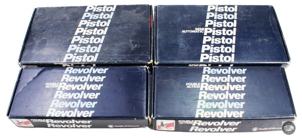 Lot of 4 Smith and Wesson Boxes - Model 37, 63, 5946, 659: Lot of 4 Smith and Wesson Boxes - Model 37, 63, 5946, 659 THIS ITEM IS AS PICTURED WITH NO FURTHER ATTACHMENTS. ALL SALES ARE FINAL. PLEASE REFER TO THE AUCTION DESCRIPTION, LOT