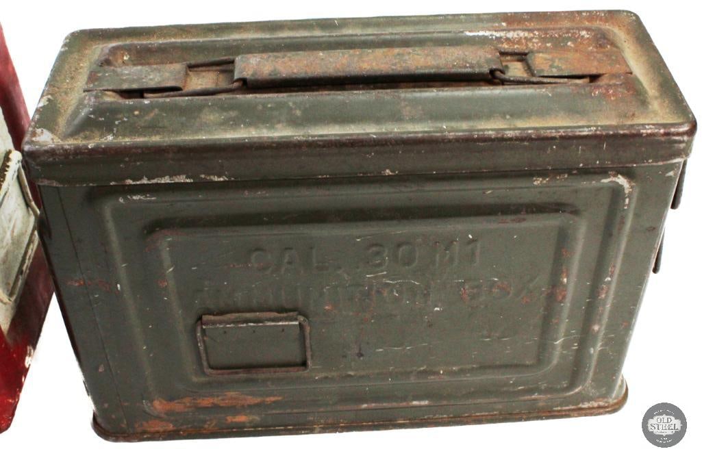Lot of 2 WW2 Ammo Cans - 1 50 Cal Medic Can, 1 30 Cal Can - 3