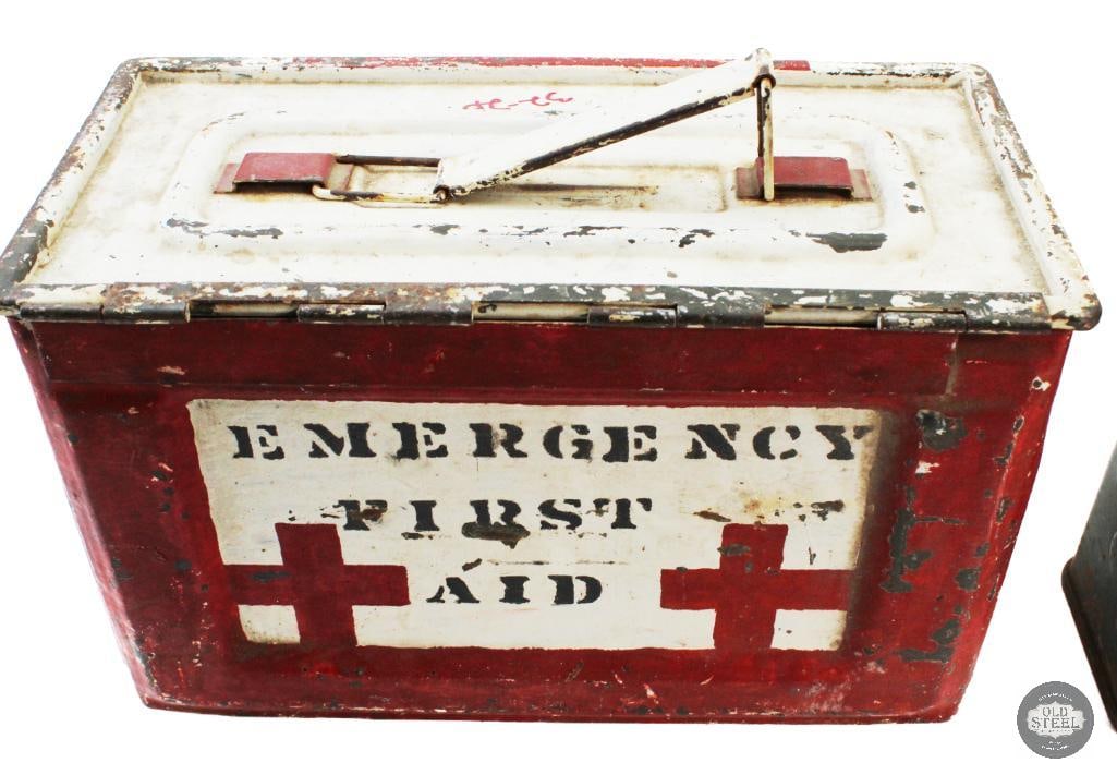 Lot of 2 WW2 Ammo Cans - 1 50 Cal Medic Can, 1 30 Cal Can - 4