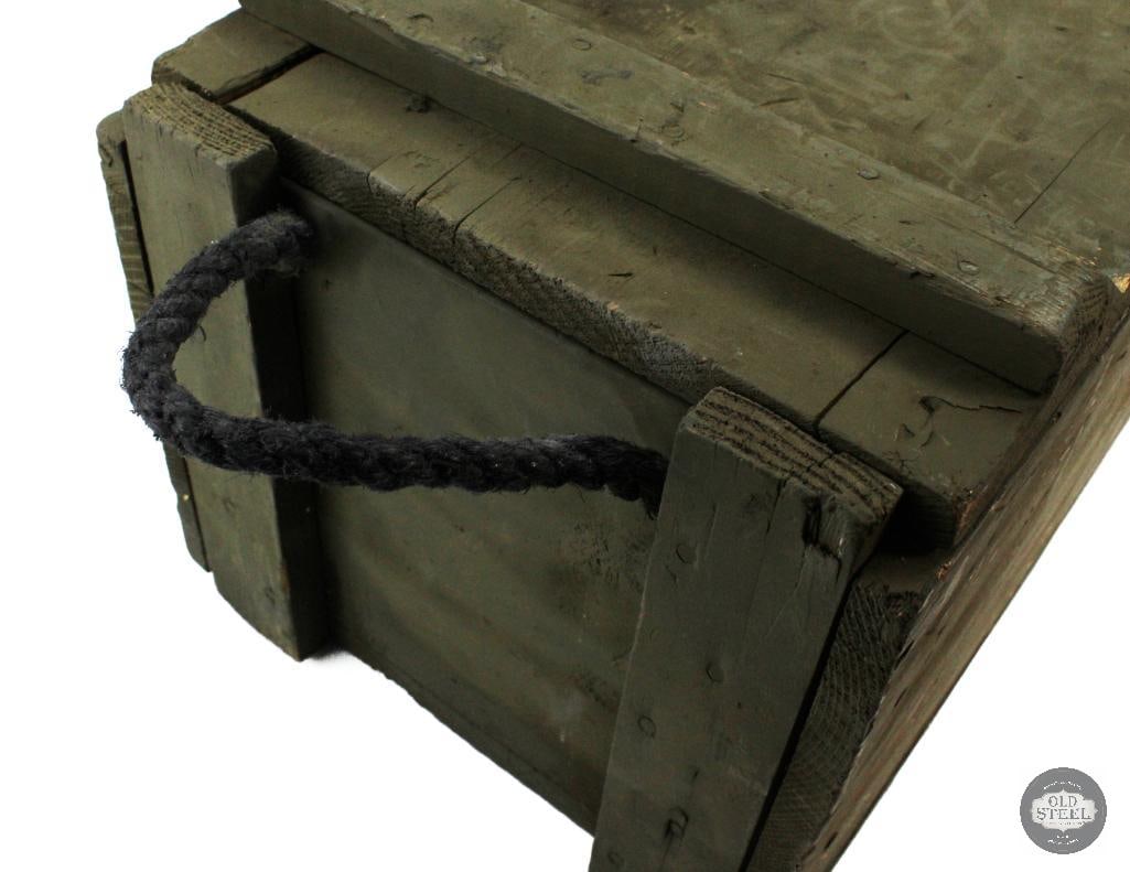 Vintage Wooden Military Ammo Crate - 25 x 12 x 11 in. - 2