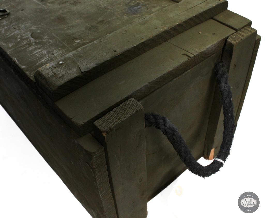 Vintage Wooden Military Ammo Crate - 25 x 12 x 11 in. - 4