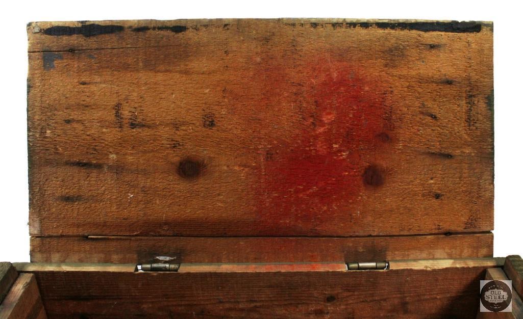 Vintage Wooden Military Ammo Crate - 25 x 12 x 11 in. - 6