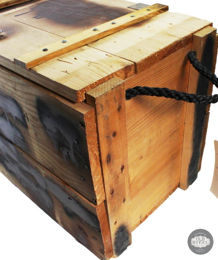 Wooden Ammo Crate With Hinged Lid - 23.5 x 14 x 16 in. - 4