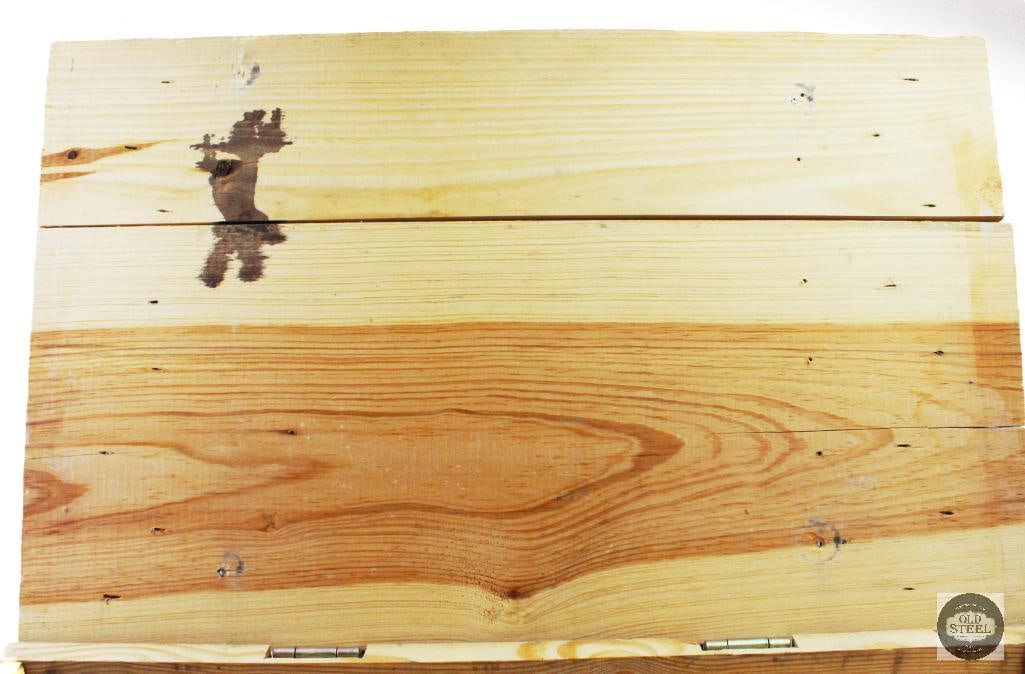 Wooden Ammo Crate With Hinged Lid - 23.5 x 14 x 16 in. - 6
