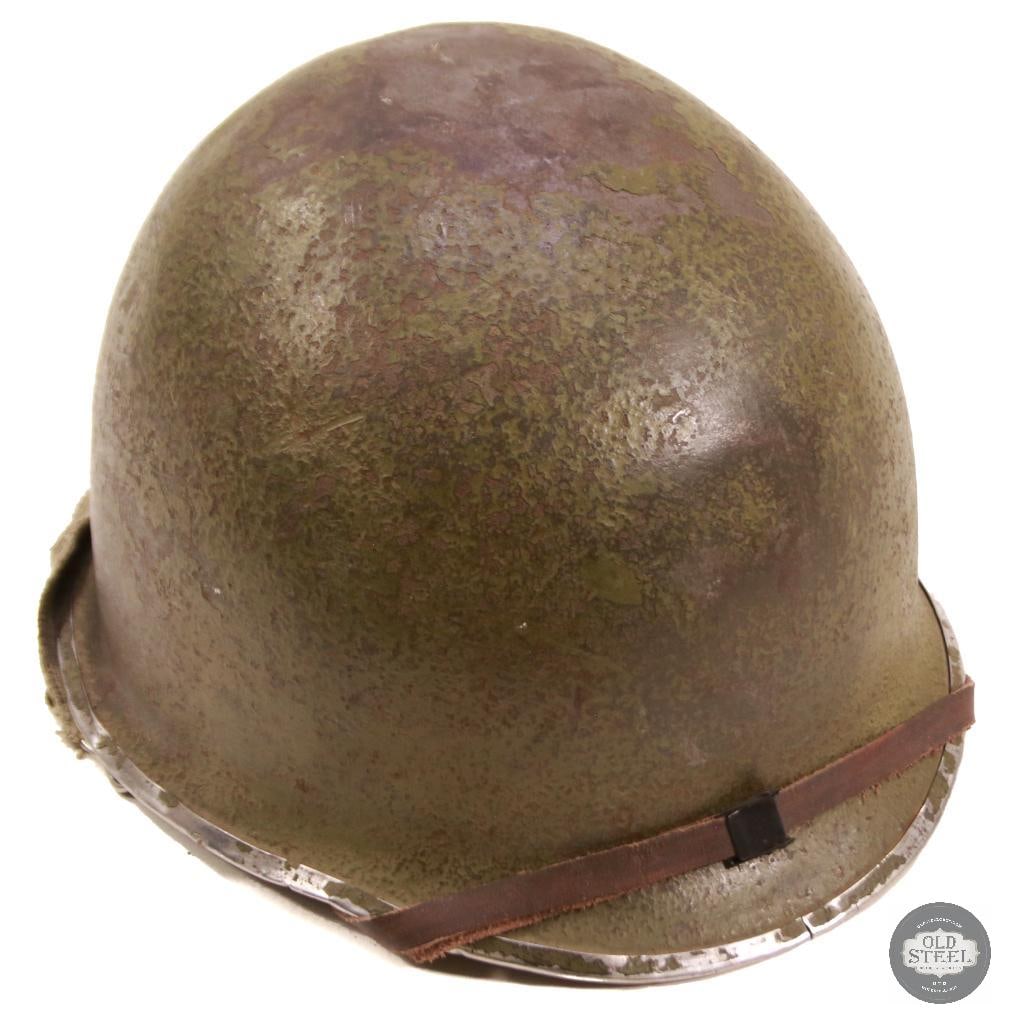 Original U.S. M1 Steel Helmet W/ Liner Marked W/ Name & Service Number - 2