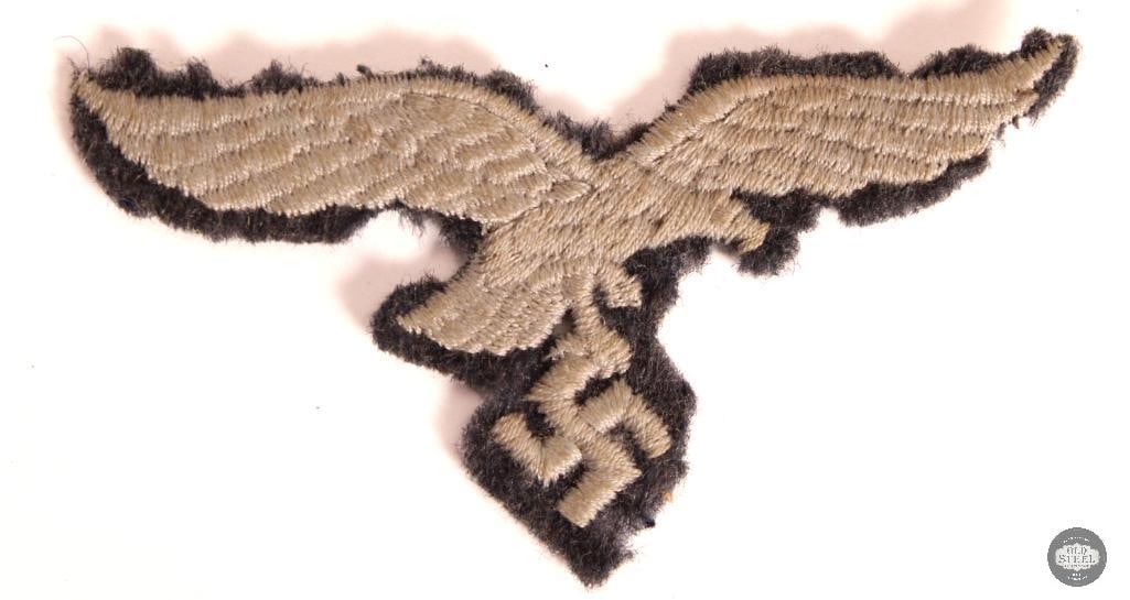 Luftwaffe Embroidered Eagle Breast Patch German WWII: Luftwaffe Embroidered Eagle Breast Patch German WWII THIS ITEM IS AS PICTURED WITH NO FURTHER ATTACHMENTS. ALL SALES ARE FINAL. PLEASE REFER TO THE AUCTION DESCRIPTION, LOT #1 DESCRIPTION