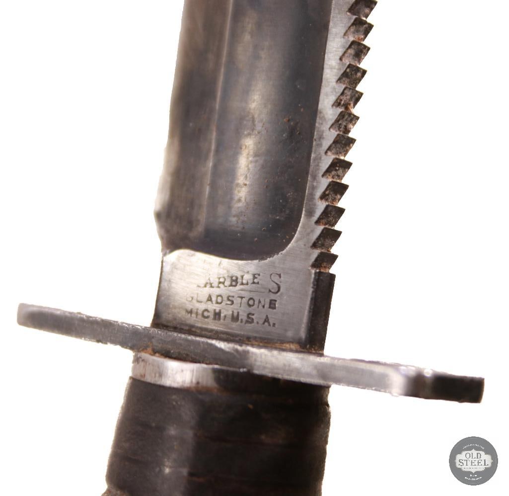 Vietnam Pilot's Survival Knife with Scabbard - Marbles Maker's Mark - 4