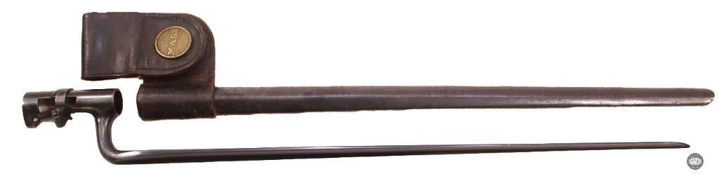 US M1873 Trapdoor Springfield Bayonet and Scabbard with MASS Frog Hanger - 2