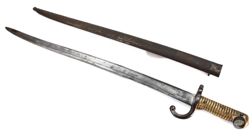 French M1866 Yatagan Sword Bayonet and Matching Scabbard - MFG 1868 - 10