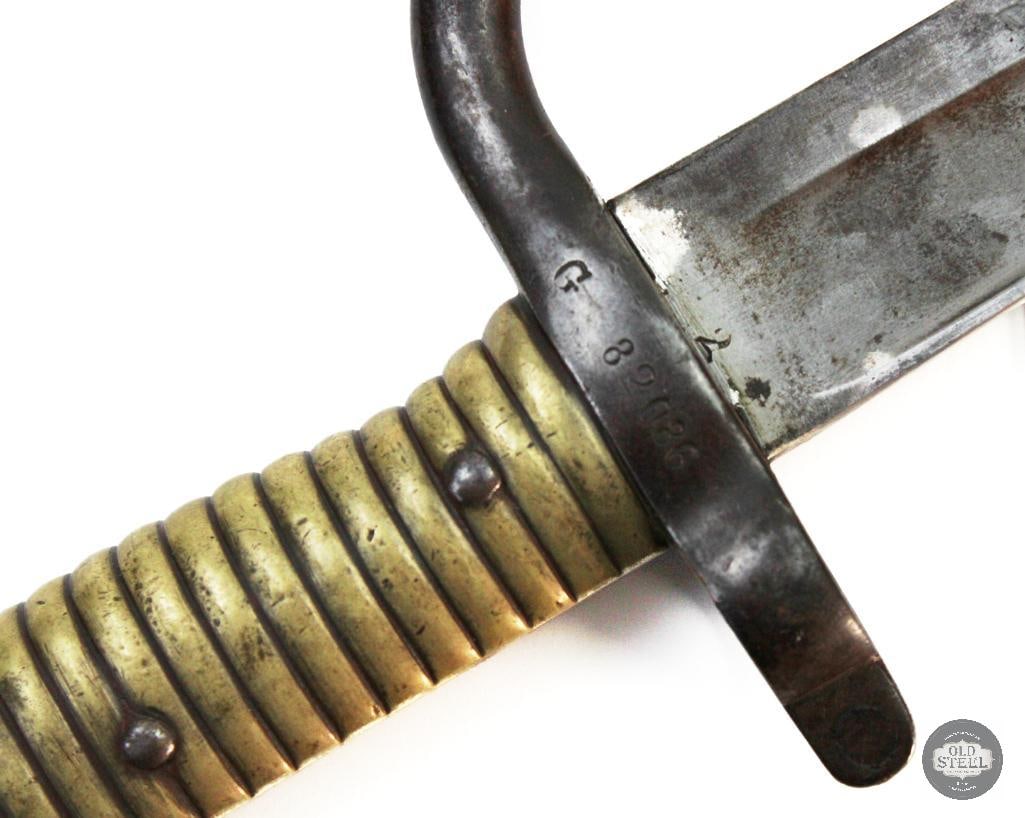 French M1866 Yatagan Sword Bayonet and Matching Scabbard - MFG 1868 - 2