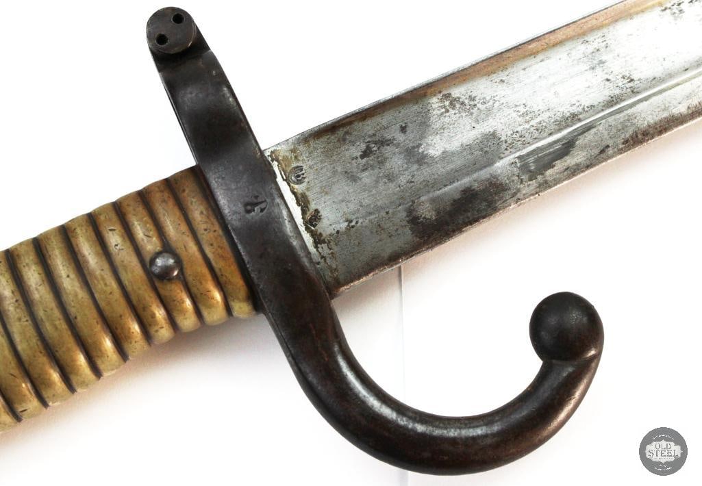 French M1866 Yatagan Sword Bayonet and Matching Scabbard - MFG 1868 - 4
